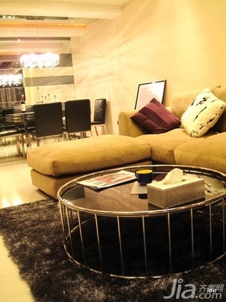 简约风格二居室暖色调5-10万80平米客厅沙发新房家装图片