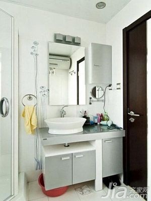简约风格复式简洁白色5-10万80平米卫生间背景墙洗手台新房设计图