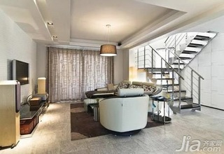 简约风格复式5-10万80平米客厅楼梯沙发新房家居图片