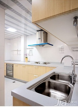 简约风格二居室5-10万80平米厨房橱柜新房设计图