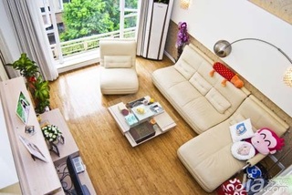 简约风格复式5-10万90平米客厅沙发新房设计图纸