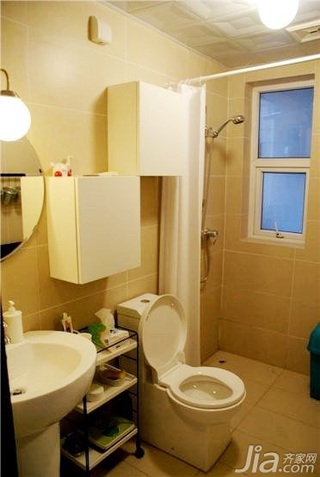 简约风格二居室10-15万70平米卫生间浴室柜新房平面图