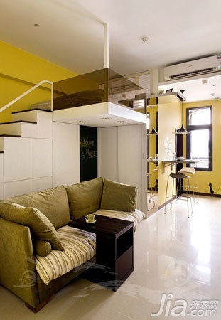 欧式风格复式5-10万50平米客厅沙发新房设计图纸