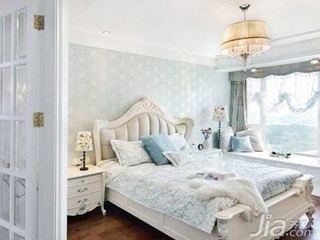 欧式风格复式浪漫白色豪华型140平米以上卧室飘窗床新房家装图片