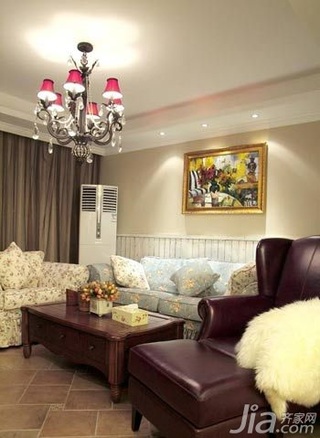 混搭风格二居室5-10万70平米客厅沙发新房家装图