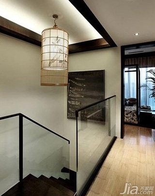 中式风格复式10-15万110平米楼梯灯具新房设计图纸