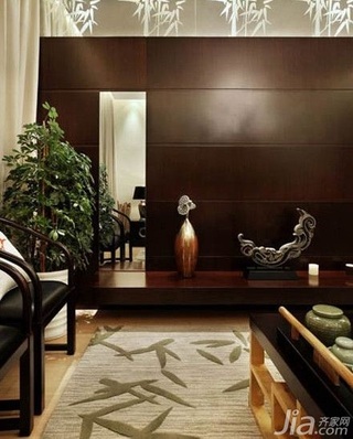 中式风格复式10-15万110平米客厅新房家居图片