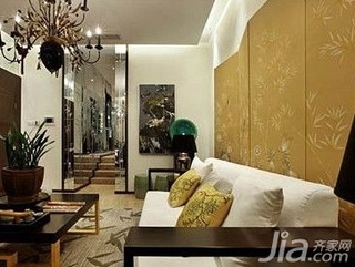 中式风格复式10-15万110平米客厅背景墙沙发新房设计图
