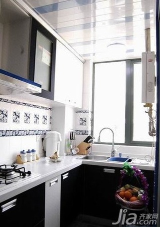 地中海风格二居室5-10万70平米厨房橱柜新房家装图片