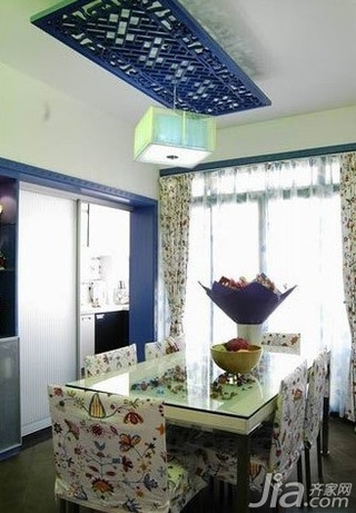 地中海风格二居室5-10万70平米餐厅餐桌新房设计图纸