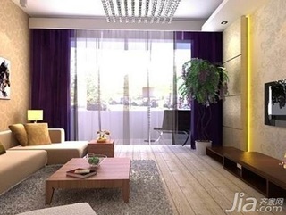 简约风格四房简洁5-10万70平米客厅电视背景墙沙发新房设计图纸