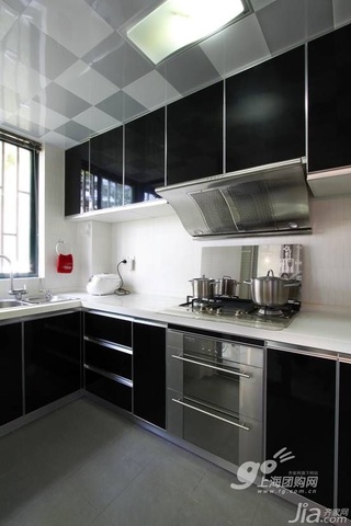 简约风格二居室5-10万90平米厨房橱柜新房平面图