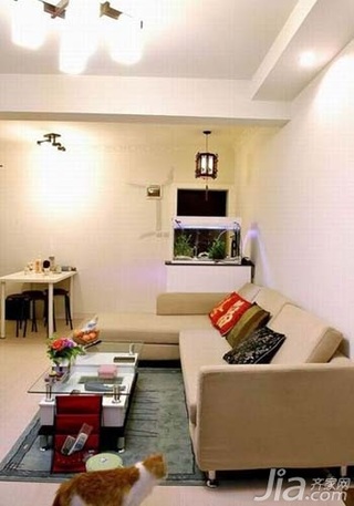 中式风格二居室简洁3万以下60平米客厅沙发效果图