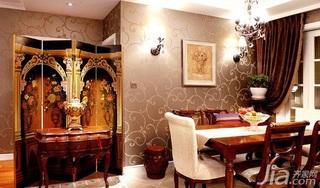 新古典风格二居室10-15万90平米餐厅餐桌婚房平面图