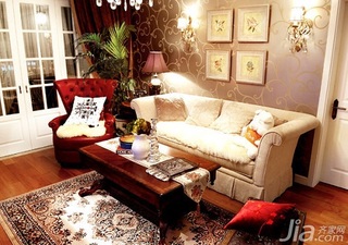 新古典风格二居室10-15万90平米客厅沙发背景墙沙发婚房设计图纸