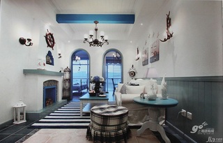 地中海风格一居室浪漫3万以下50平米客厅沙发背景墙沙发新房家居图片