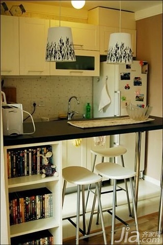 简约风格一居室5-10万60平米厨房吧台橱柜设计