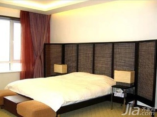 日式风格复式5-10万80平米卧室卧室背景墙床新房家装图片