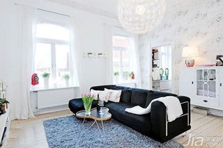 简约风格一居室白色3万以下40平米客厅沙发新房平面图