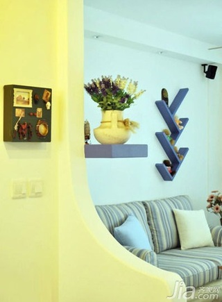 地中海风格二居室10-15万80平米客厅沙发新房家居图片