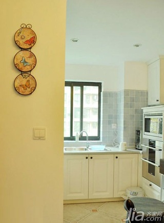 地中海风格二居室10-15万80平米厨房橱柜新房家装图