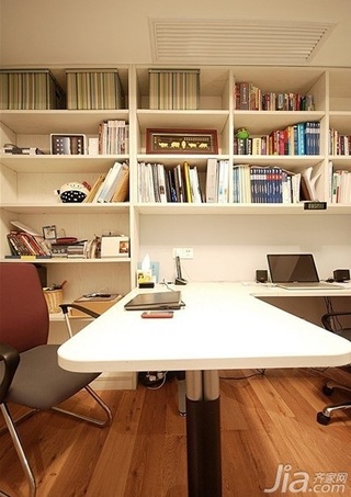 简约风格四房10-15万120平米书房书桌新房设计图纸