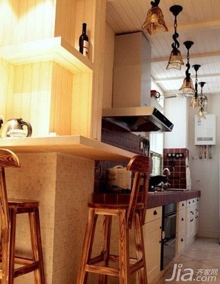 简约风格四房15-20万140平米以上厨房吧台吧台椅三口之家家居图片