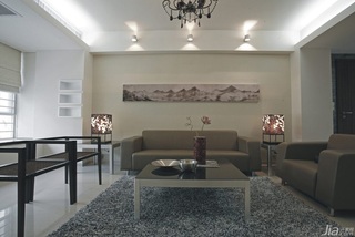 混搭风格二居室10-15万90平米客厅沙发新房家装图