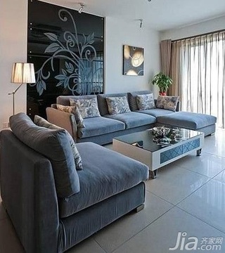 简约风格二居室舒适5-10万60平米客厅沙发背景墙沙发新房家装图