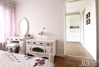 混搭风格四房粉色15-20万120平米卧室梳妆台新房设计图