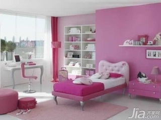 简约风格二居室粉色3万以下50平米床效果图