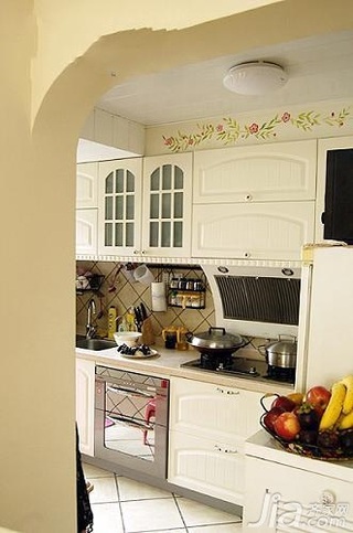 田园风格二居室10-15万80平米厨房橱柜新房设计图纸