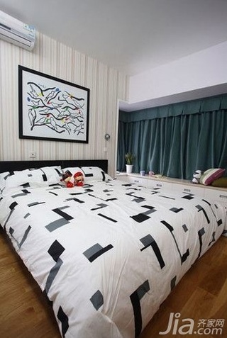 简约风格二居室简洁5-10万50平米卧室床图片
