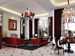 简约风格四房5-10万90平米客厅沙发新房设计图纸