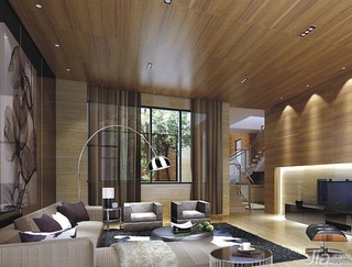简约风格四房简洁5-10万90平米客厅沙发新房平面图