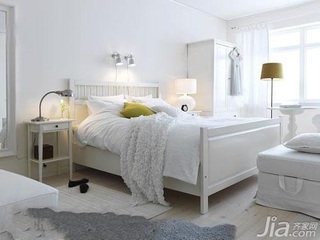 简约风格一居室简洁白色3万以下50平米卧室床图片
