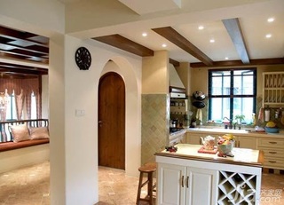 混搭风格复式原木色豪华型120平米厨房橱柜新房设计图纸