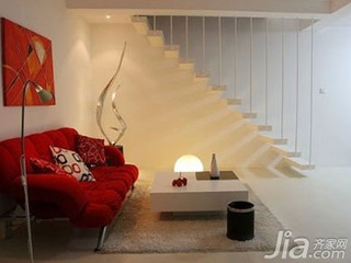 简约风格复式红色5-10万80平米客厅沙发背景墙沙发新房设计图纸