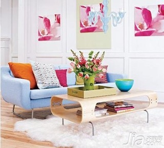 简约风格一居室可爱3万以下50平米客厅沙发背景墙沙发新房家装图