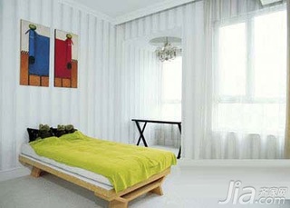 简约风格二居室白色3万以下50平米卧室床新房平面图