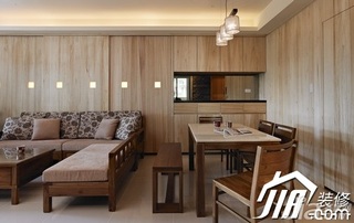 简约风格三居室原木色富裕型130平米客厅餐桌效果图