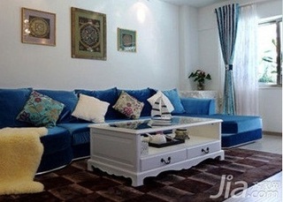 地中海风格四房15-20万140平米以上客厅沙发三口之家家居图片