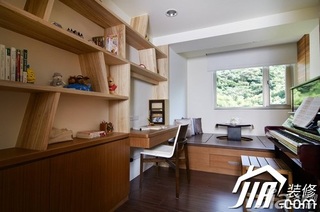 日式风格小户型富裕型70平米玄关隔断书桌图片