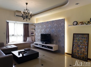 简约风格二居室简洁5-10万90平米客厅电视背景墙沙发效果图