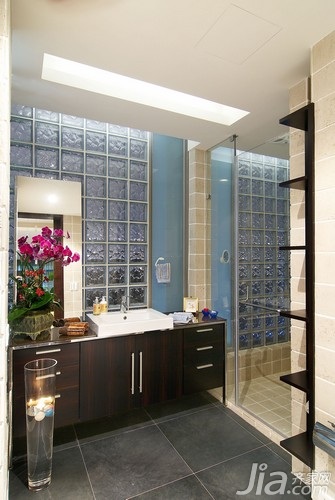 二居室装修,富裕型装修,宜家风格,60平米装修,洗手台,浴室柜