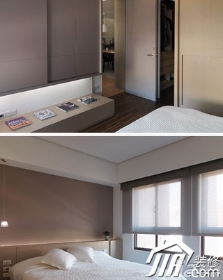 简约风格三居室富裕型120平米卧室床图片