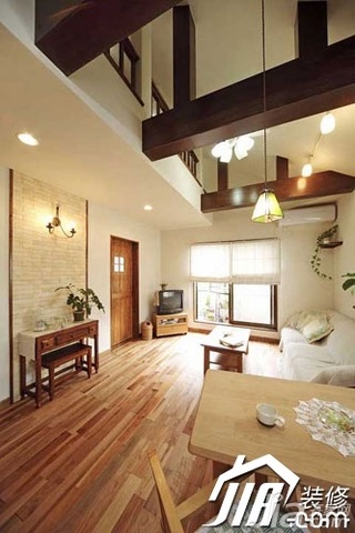 日式风格小户型原木色5-10万80平米玄关沙发效果图