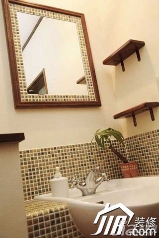 日式风格小户型5-10万80平米玄关背景墙洗手台效果图