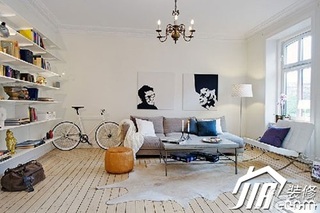 宜家风格小户型经济型80平米客厅沙发效果图