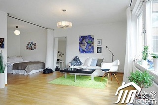 北欧风格一居室经济型40平米客厅沙发效果图